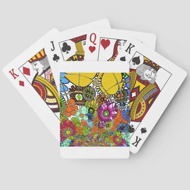 Latest Colourful Amazing Floral Pattern Design Art Playing Cards (Back)