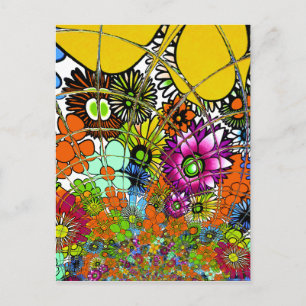 Latest Colourful Amazing Floral Pattern Design Art Postcard
