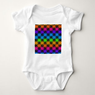 Latest Edgy Colourful Chequered Rainbow Pattern   Baby Bodysuit