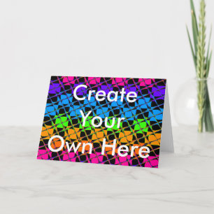 Latest Edgy Colourful Chequered Rainbow Pattern   Holiday Card