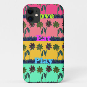 Latest floral edgy eat love play design Case-Mate iPhone case