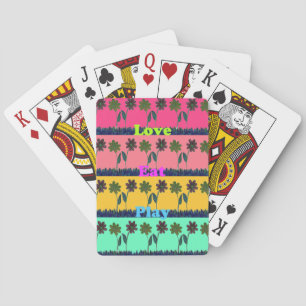 Latest floral edgy eat love play design playing cards