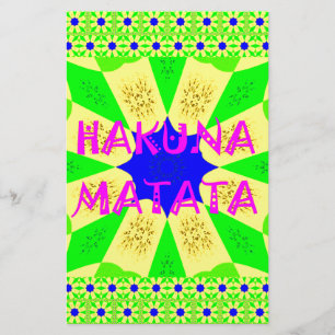 Latest Hakuna Matata Beautiful Amazing Design Colo Stationery