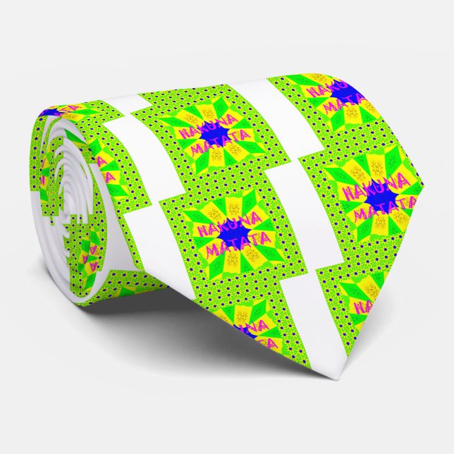 Latest Hakuna Matata Beautiful Amazing Design Colo Tie (Rolled)
