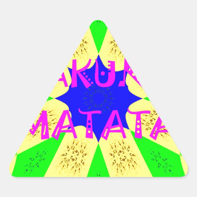Latest Hakuna Matata Beautiful Amazing Design Colo Triangle Sticker (Front)