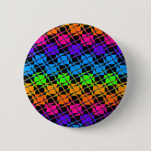 Latest lovely edgy rainbow colours chequered desig 6 cm round badge