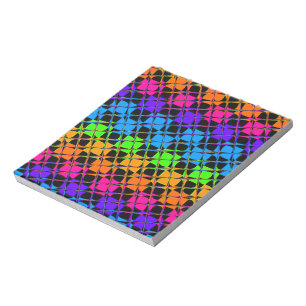 Latest lovely edgy rainbow colours chequered desig notepad