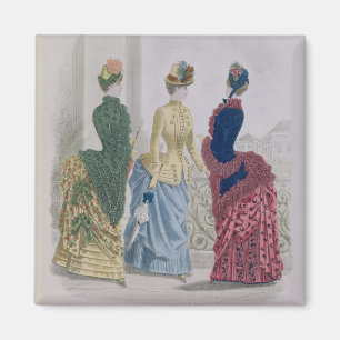 Latest Paris Fashions, three day dresses in a fash Magnet