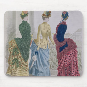 Latest Paris Fashions, three day dresses in a fash Mouse Pad
