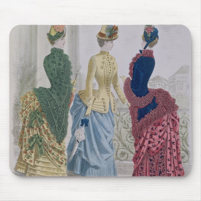 Latest Paris Fashions, three day dresses in a fash Mouse Pad (Front)