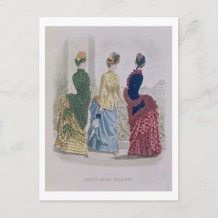 Latest Paris Fashions, three day dresses in a fash Postcard