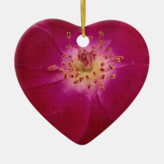 Latest Valentine Day Checkered Rose Ceramic Tree Decoration (Front)