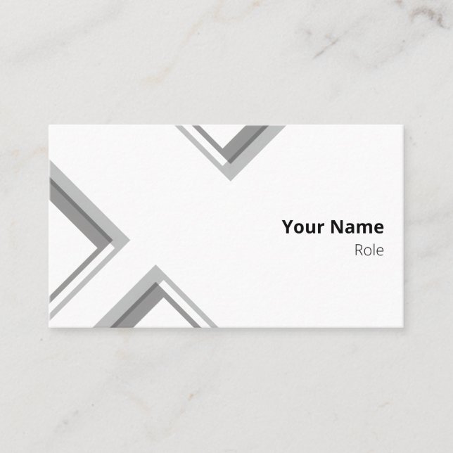 Latest White Geometric Triangle Shapes Business Card (Front)