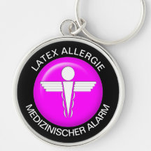 LATEX ALLERGIE Medical Alert - Button Keychain