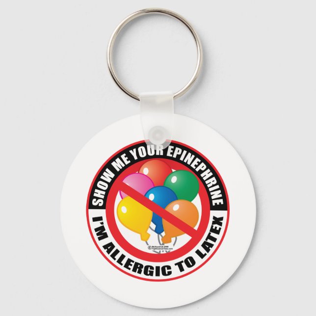 Latex Allergy Key Ring (Front)