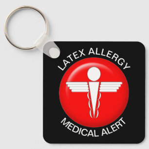 Latex Allergy Medical Alert Key Ring