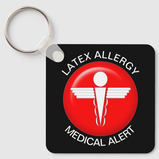 Latex Allergy Medical Alert Key Ring (Front)