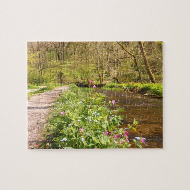 Lathkill Dale view in Derbyshire, England Jigsaw Puzzle (Horizontal)