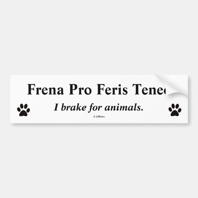 Latin Bumper Translated - Frena Pro Feris Teneo Bumper Sticker (Front)