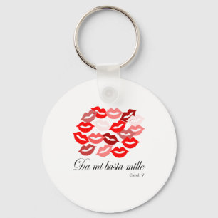 Latin-Catullus Five: 1,000 kisses Key Ring