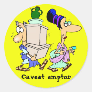 Latin: Caveat emptor Classic Round Sticker