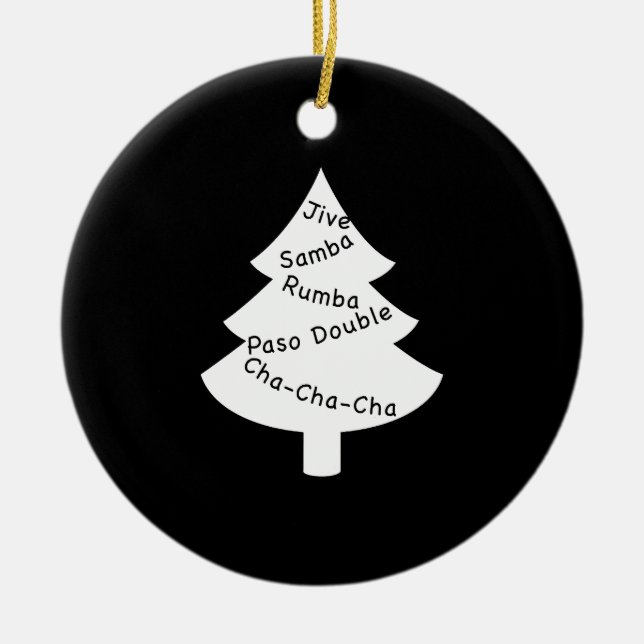 Latin Dance Christmas Treedark Ceramic Ornament (Front)
