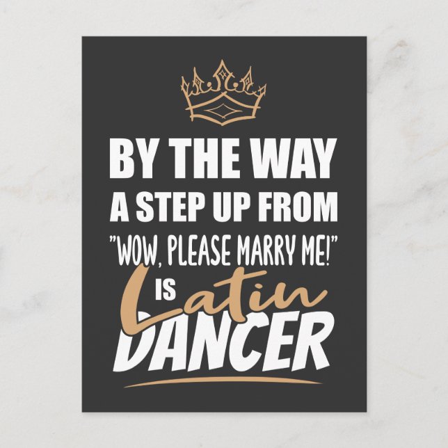 Latin Dancer is the Ultimate in Appeal. Fun Gift Postcard (Front)