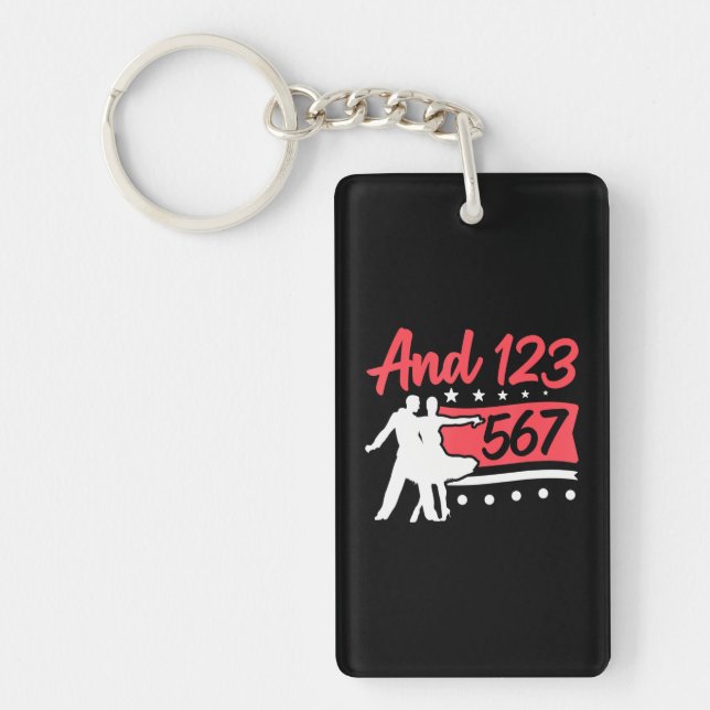 Latin Dancing Salsa Dancer And 1 2 3-5 6 7 Salsa Key Ring (Front)