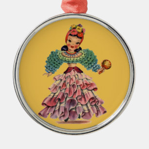 Latin Doll Metal Tree Decoration