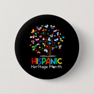 Latin Flags Tree Latina National Hispanic Heritage 6 Cm Round Badge