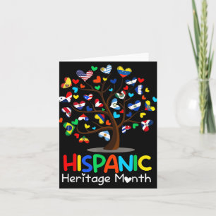 Latin Flags Tree Latina National Hispanic Heritage Card