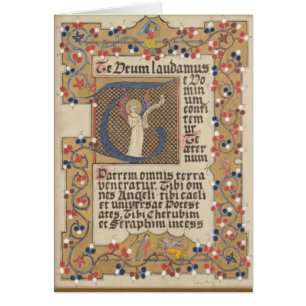 Latin Hymn Mediaeval Style Illuminated Calligraphy
