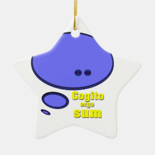 Latin I think therefore I am Ceramic Tree Decoration