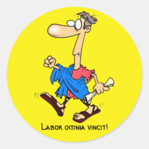 Latin: Labour omnia vincit! Classic Round Sticker
