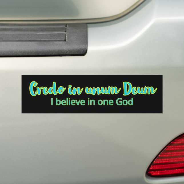 Latin Mass Credo I Believe in One God TLM Catholic Bumper Sticker (On Car)