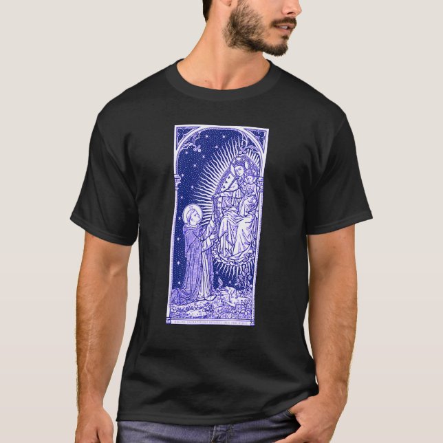 Latin Our Lady Of The Rosary  Marian Consecration  T-Shirt (Front)