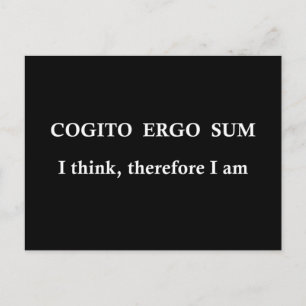 Latin Phrase Cogito Ergo Sum Postcard