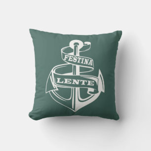 Latin Phrase Festina lente Cushion