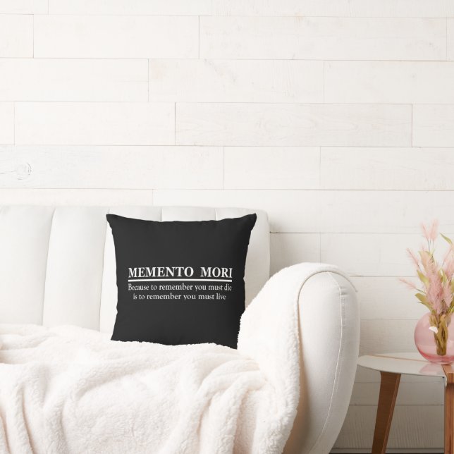 Latin Phrase - Memento Mori Cushion (Couch)