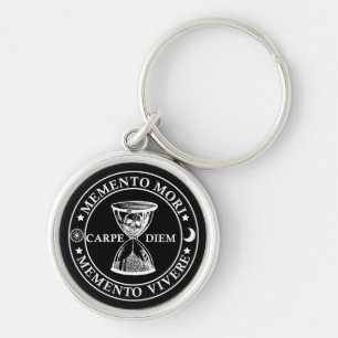 Latin Phrase - Memento Mori Memento Vivere Key Ring