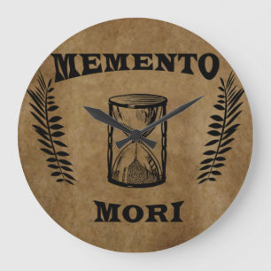Latin Phrase - Seize the Day - Memento Mori Large Clock