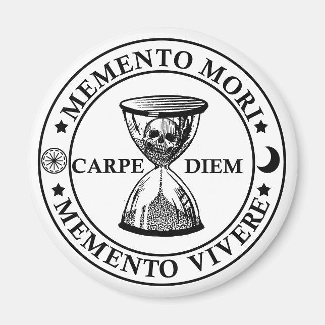 Latin Phrase - Seize the Day - Memento Mori Magnet (Front)