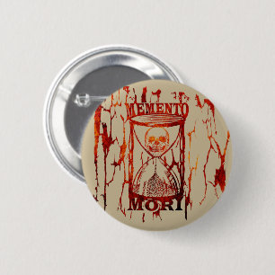Latin Phrase - Seize the Day - Memento Mori Skull 6 Cm Round Badge