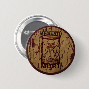 Latin Phrase - Seize the Day - Memento Mori Skull 6 Cm Round Badge