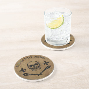 Latin Phrase - Seize the Day - Memento Mori Skull Coaster