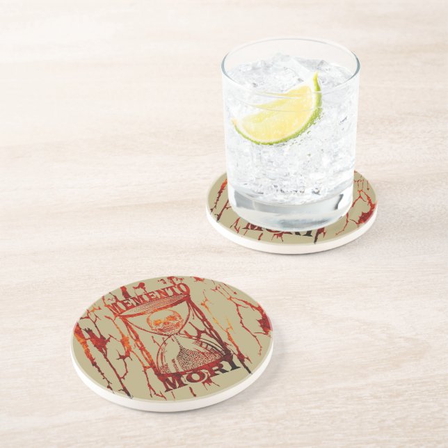 Latin Phrase - Seize The Day - Memento Mori Skull Coaster (Side)