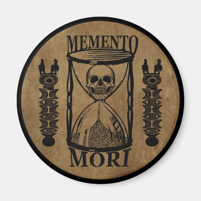 Latin Phrase - Seize the Day - Memento Mori Skull Magnet (Front)