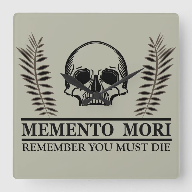 Latin Phrase - Seize the Day - Memento Mori  Square Wall Clock (Front)