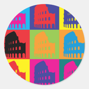 Latin Pop Art Classic Round Sticker