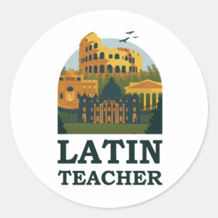 Latin Teacher Ancient Rome Classic Round Sticker